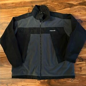 Solaris Men’s Black Gray Fleece Jacket Coat XXL Outdoor Athletic